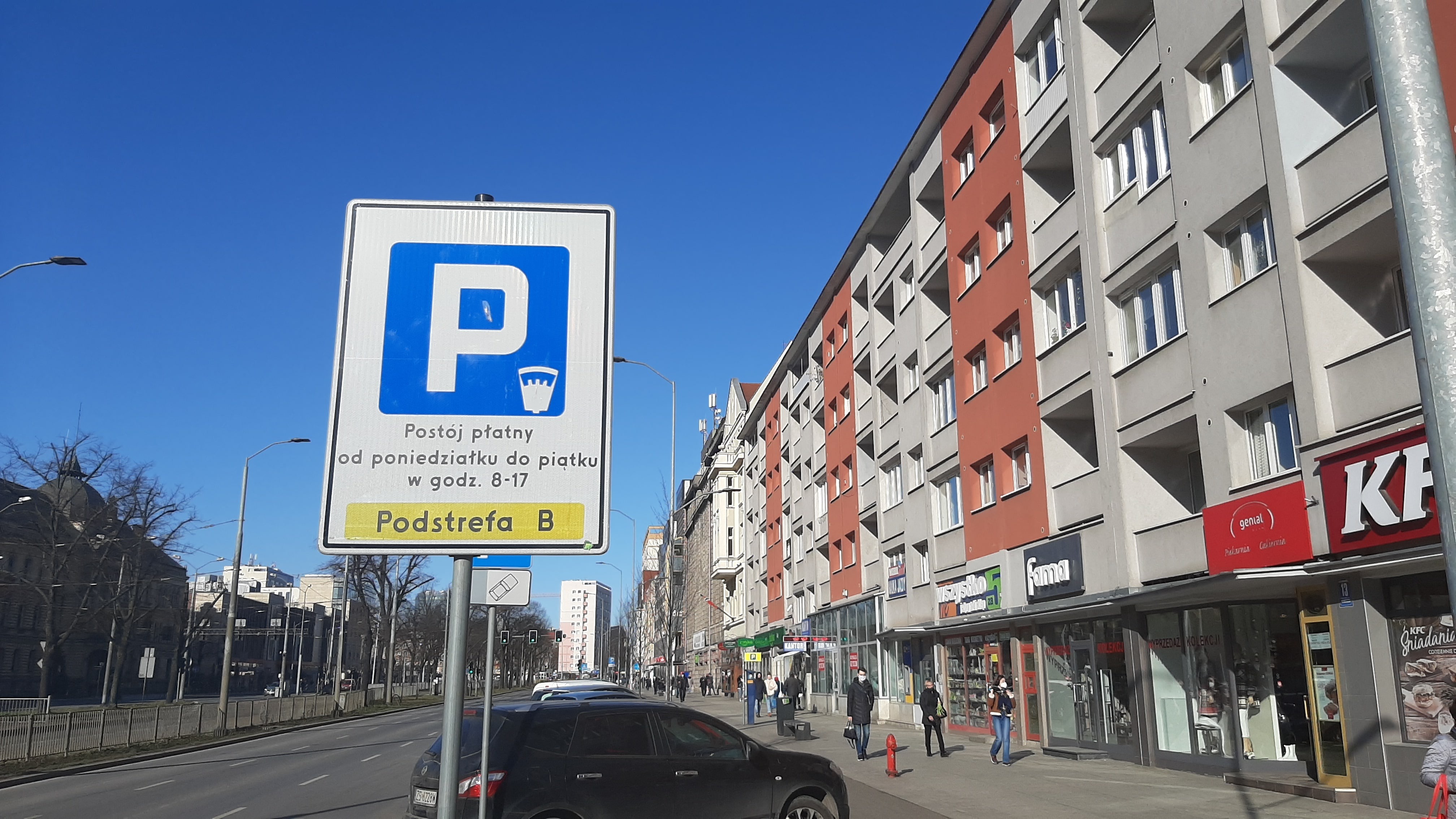 Strefa Płatnego Parkowania Szczecin Paid Parking Zone signage